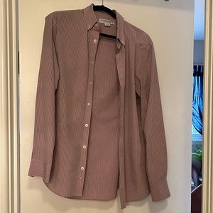 Men’s Mizzen Main dress shirt size M trim fit pink and navy